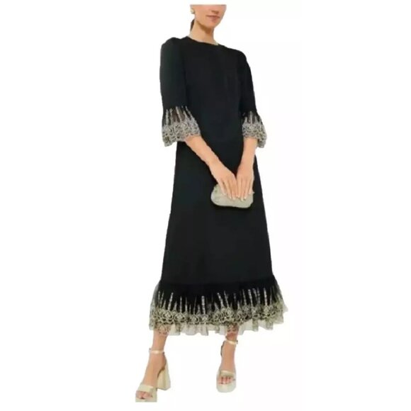 Pomander Place Dresses & Skirts - Pomander Place NEW Black Lillith Gold Lace Formal Maxi Dress Size XL